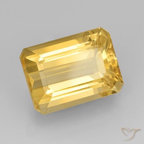 7.89 ct Golden Citrine Stone, Natural Citrine in Octagon Step Cut Shape for Sale