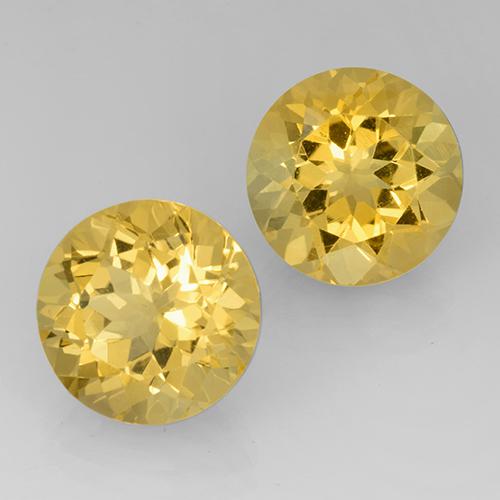 Golden Citrine Gem - 7.4ct Round Facet (ID: 505152)