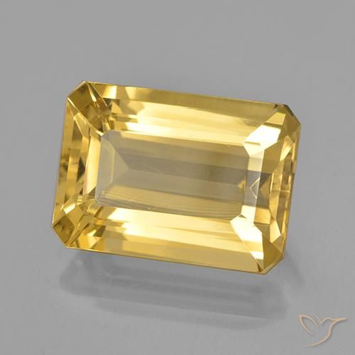 7.14 ct Golden Citrine Stone, Natural Citrine in Octagon Step Cut Shape for Sale