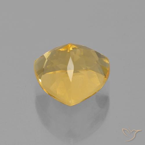 Citrine Gemstone in 9 x 9 mm (calibrated) Size for Sale, Citrine Stone in Medium Gold Color
