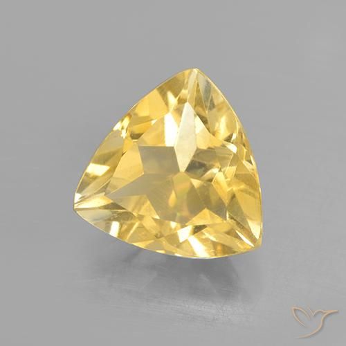 2.03 ct Golden Citrine Stone, Natural Citrine in Trillion Facet Shape for Sale
