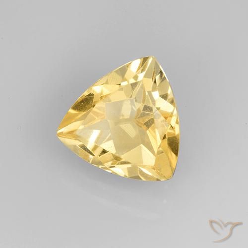 2.14 ct Golden Citrine Stone, Natural Citrine in Trillion Facet Shape for Sale