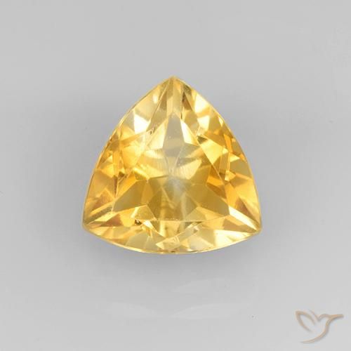 2.28ct Natural Medium Gold Citrine, Trillion, VVS-VS