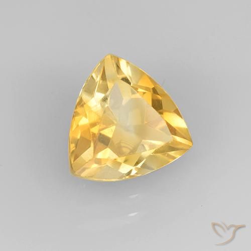 2.28 ct Golden Citrine Stone, Natural Citrine in Trillion Facet Shape for Sale
