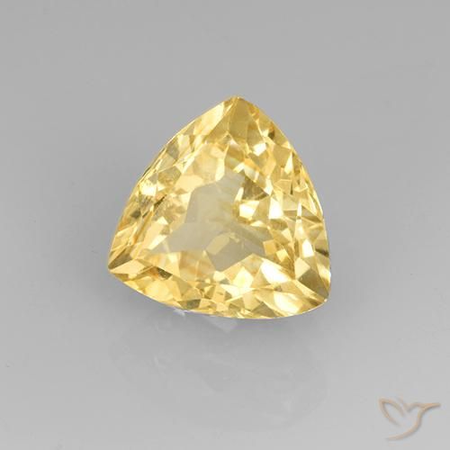 2.29 ct Golden Citrine Stone, Natural Citrine in Trillion Facet Shape for Sale