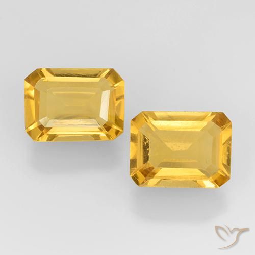 2.58 ct Yellow Citrine, 8.1 x 6.1 mm Octagon Cut From Brazil, Photo A