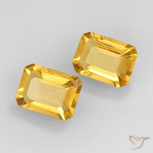 2.58 ctw Golden Citrine Stones, Natural Citrine in Octagon Step Cut Shape for Sale