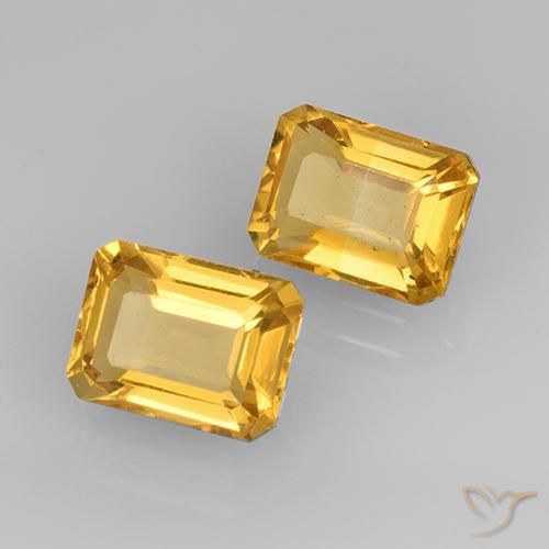 3.32 ctw Golden Citrine Stones, Natural Citrine in Octagon Step Cut Shape for Sale