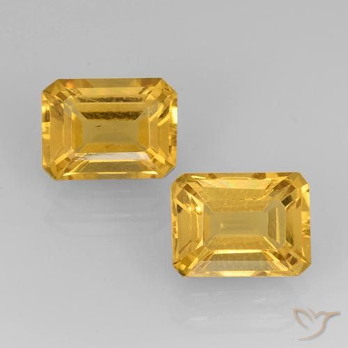 3.24ctw Natural Golden Citrine, Emerald Cut, VS