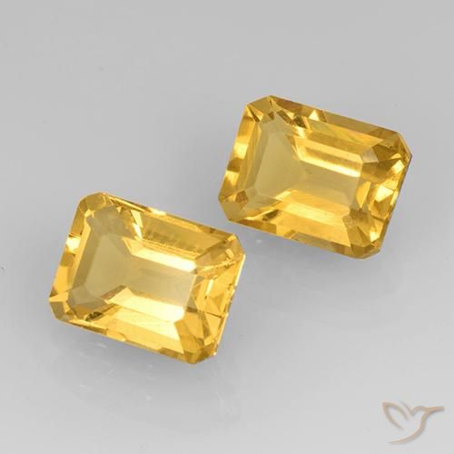 3.24 ctw Golden Citrine Stones, Natural Citrine in Octagon Step Cut Shape for Sale