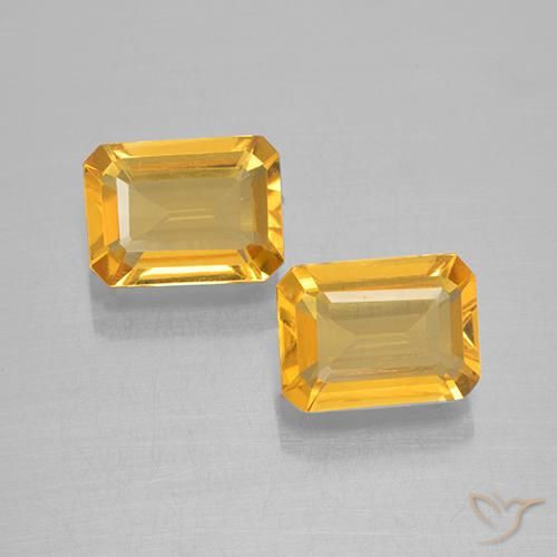 2.54 ct Yellow Citrine, 8.1 x 6 mm Octagon Cut From Brazil, Photo A