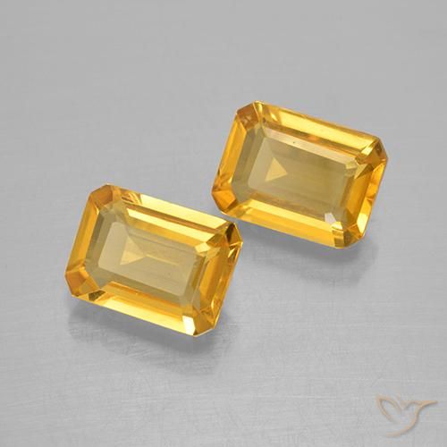 2.54 ctw Golden Citrine Stones, Natural Citrine in Octagon Step Cut Shape for Sale