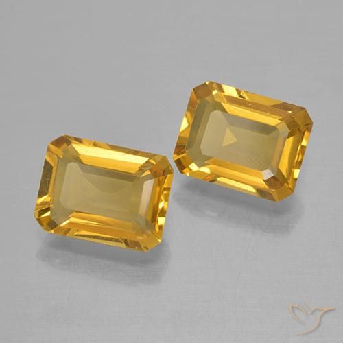 2.80 ctw Golden Citrine Stones, Natural Citrine in Octagon Step Cut Shape for Sale