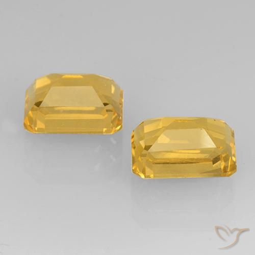 Citrine Gemstones in 8 x 6 mm (calibrated) Size for Sale, Citrine Stones in Medium Golden Color