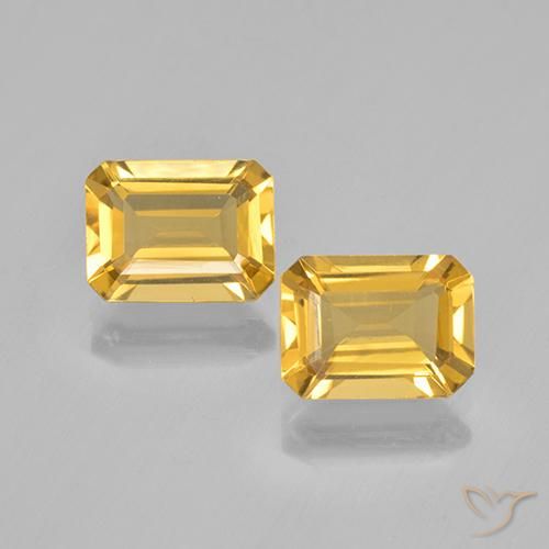 2.72ctw Natural Bright Gold Citrine, Emerald Cut, VVS-VS
