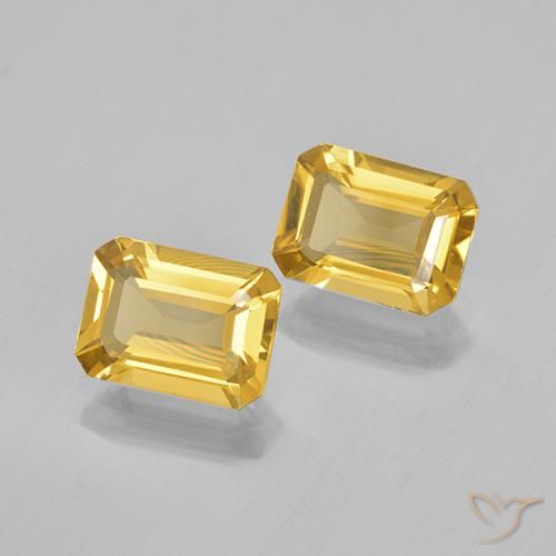 2.72 ctw Golden Citrine Stones, Natural Citrine in Octagon Step Cut Shape for Sale