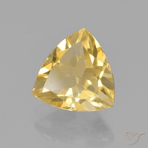 2.03 ct Golden Citrine Stone, Natural Citrine in Trillion Facet Shape for Sale