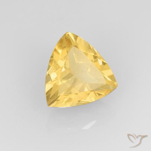 1.88 ct Golden Citrine Stone, Natural Citrine in Trillion Facet Shape for Sale