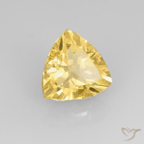 1.99 ct Yellow Citrine Stone, Natural Citrine in Trillion Facet Shape for Sale
