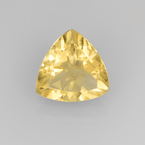 Light Gold Citrine Gem - 2ct Trillion Facet (ID: 505353)