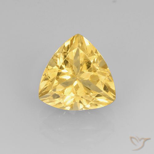 2.33ct Natural Medium Gold Citrine, Trillion, VVS-VS