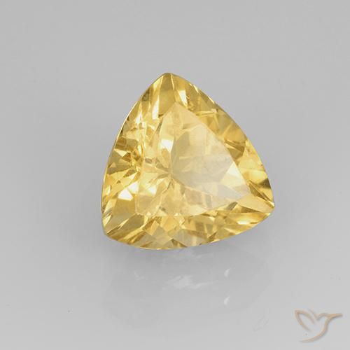 2.33 ct Golden Citrine Stone, Natural Citrine in Trillion Facet Shape for Sale