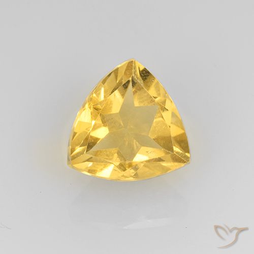 1.95ct Natural Medium Gold Citrine, Trillion, VVS-VS