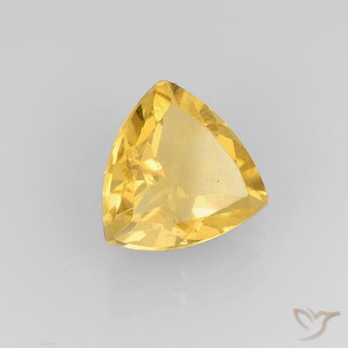 1.95 ct Golden Citrine Stone, Natural Citrine in Trillion Facet Shape for Sale