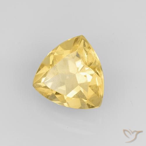 2.26 ct Golden Citrine Stone, Natural Citrine in Trillion Facet Shape for Sale