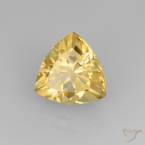 2.17 ct Golden Citrine Stone, Natural Citrine in Trillion Facet Shape for Sale