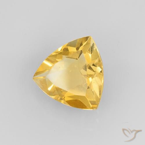 1.89 ct Golden Citrine Stone, Natural Citrine in Trillion Facet Shape for Sale