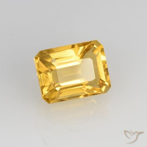 1.61 ct Golden Citrine Stone, Natural Citrine in Octagon Step Cut Shape for Sale