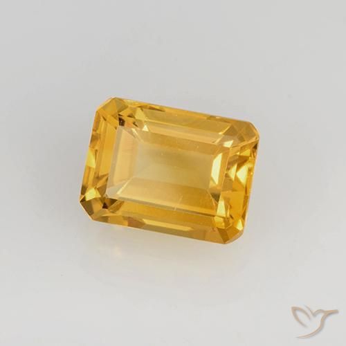 1.66 ct Golden Citrine Stone, Natural Citrine in Octagon Step Cut Shape for Sale