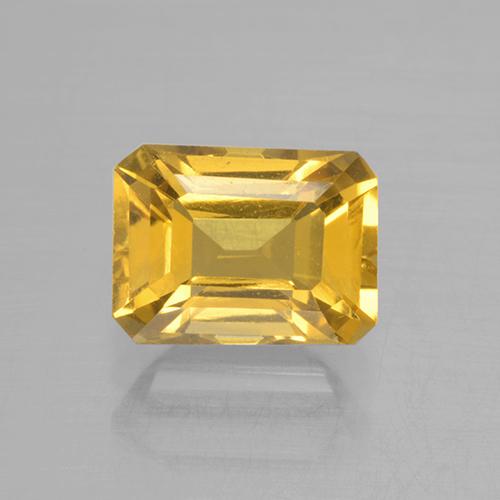 Medium Gold Citrin Edelstein - 1.6ct Octagon Stufenschliff (ID: 505574)