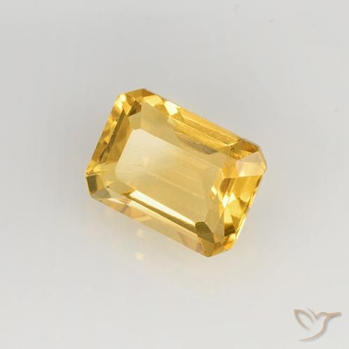 1.68 ct Golden Citrine Stone, Natural Citrine in Octagon Step Cut Shape for Sale