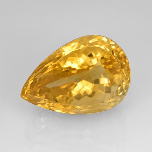 23.08 ct Golden Citrine Gemstone, Citrine Gem in Pear Facet Shape for Sale.