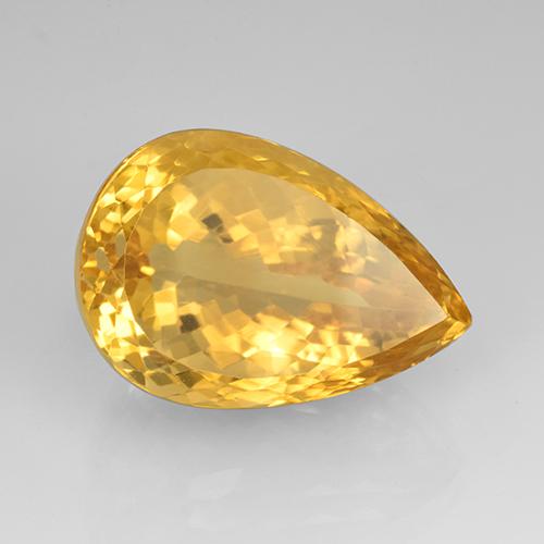 23.08 ct Golden Citrine Stone, Natural Citrine in Pear Facet Shape for Sale