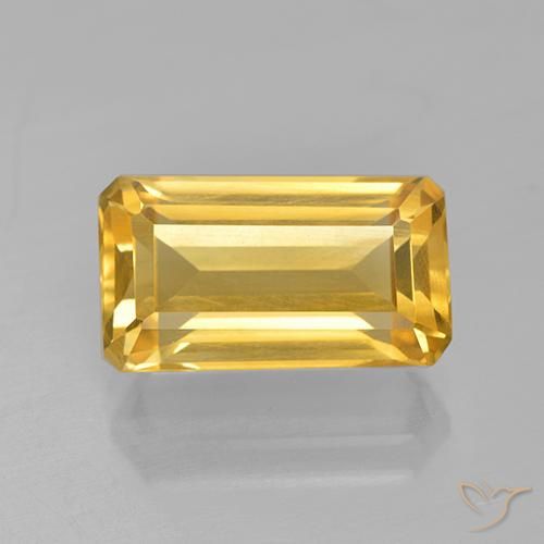 Golden Citrine Gem - 5.2ct Octagon Step Cut (ID: 505647)
