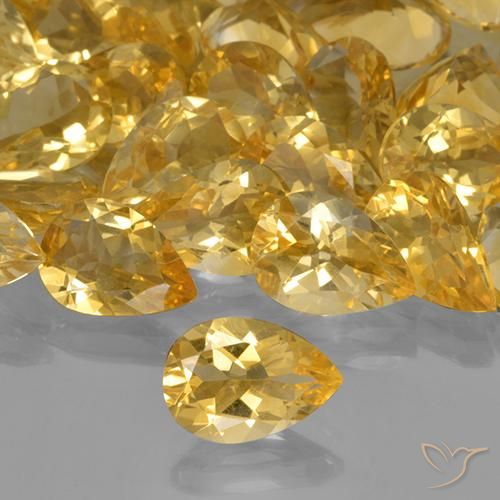 1.63ct Natural Golden Citrine, Pear Shape, VVS-VS