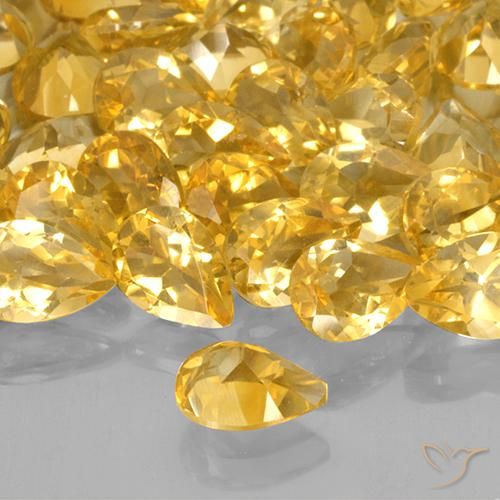 Citrine Gemstones in 7 x 5 mm (calibrated) Size for Sale, Citrine Stones in Medium Golden Color
