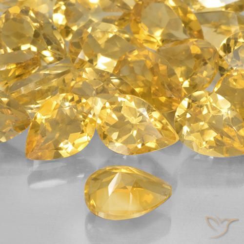 Citrine Gemstones in 7 x 5 mm (calibrated) Size for Sale, Citrine Stones in Medium Golden Color