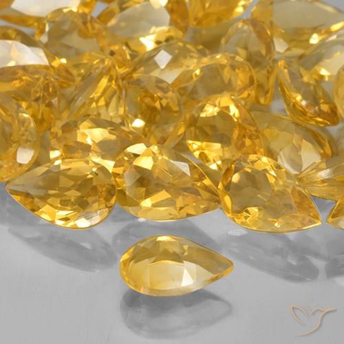Citrine Gemstones in 8 x 5 mm (calibrated) Size for Sale, Citrine Stones in Golden Orange Color