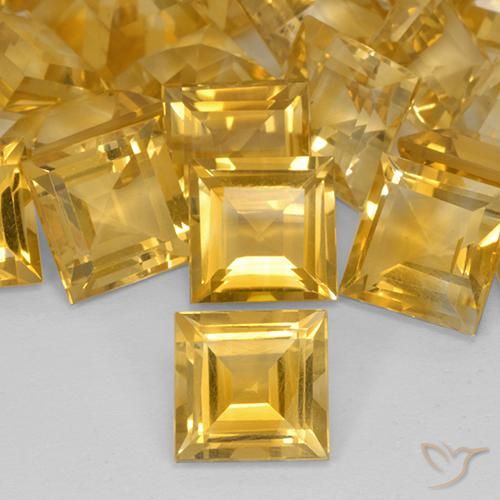 3.33ct Natural Medium Golden Citrine, Square, VVS-VS