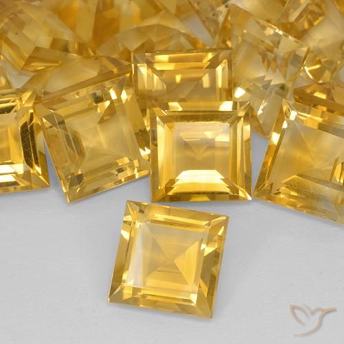 163.38 ctw Golden Citrine Stones, Natural Citrine in Square Step-Cut Shape for Sale