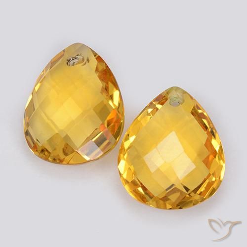 7.43ctw Natural Medium Golden Citrine, Pear Shape, VVS-VS