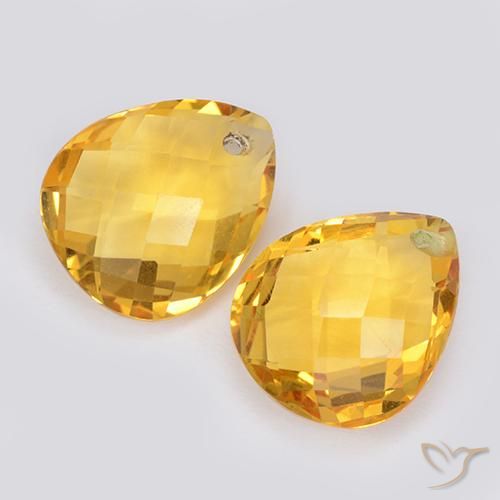 Citrine Gemstones in 12 x 10 mm (calibrated) Size for Sale, Citrine Stones in Medium Golden Color