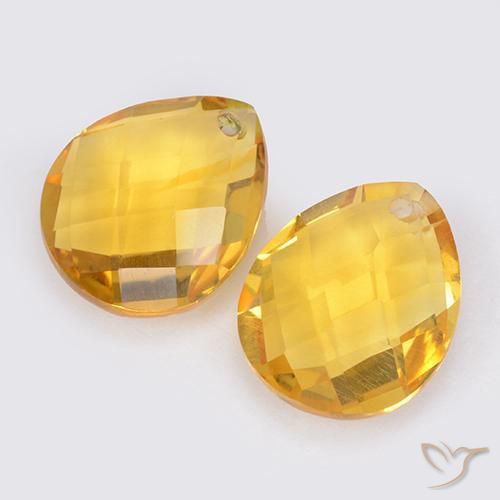 Citrine Gemstones in 12 x 10 mm (calibrated) Size for Sale, Citrine Stones in Medium Golden Color