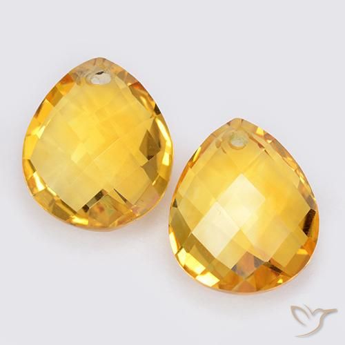 7.89ctw Natural Medium Golden Citrine, Pear Shape, VVS-VS