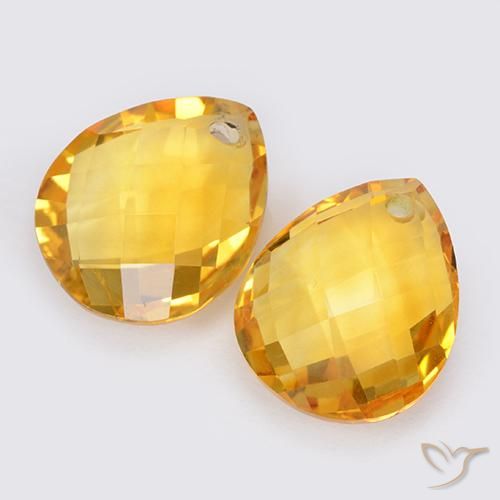 Citrine Gemstones in 12 x 10 mm (calibrated) Size for Sale, Citrine Stones in Medium Golden Color