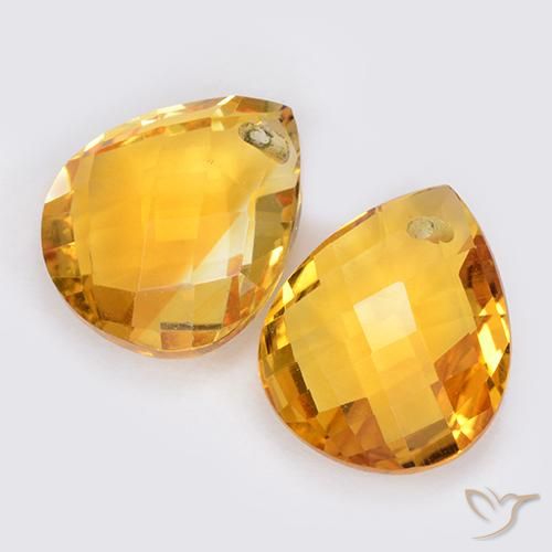 Citrine Gemstones in 12 x 10 mm (calibrated) Size for Sale, Citrine Stones in Medium Orange Color
